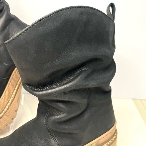 Free People Mel Leather Slouch Boot in Black  Size 7.5 NIB - Picture 6 of 15